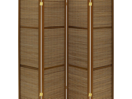 Kenabi - 4 Panel Room Divider Folding Screen - Walnut
