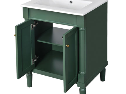 Bathroom Vanity With Top Sink, 2 Tier Storage Cabinet
