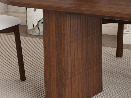 Oval Dining Table Set For 6 With 4 Chairs - Walnut