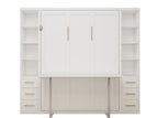 White / Queen / 2 Cabinets & Integrated Desk