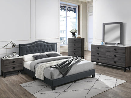 European Style Bed, Button Tufted Headboard