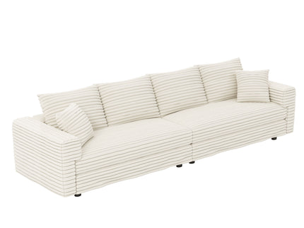 4 Seat Sofa, Modern Comfy Upholstered Sofa Cloud Couch, Deep Seat Couches With Soft Pillows