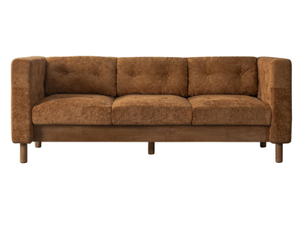 3 Seater Sofa With Square Arms, Tufted Pillow Back For Living Room