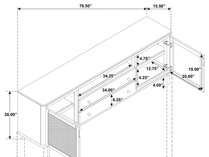 Benson - 2 Door TV Stand With Dual Drawers