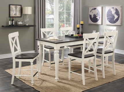 24" Tall Bar Stools (Set of 2) - Brown / White