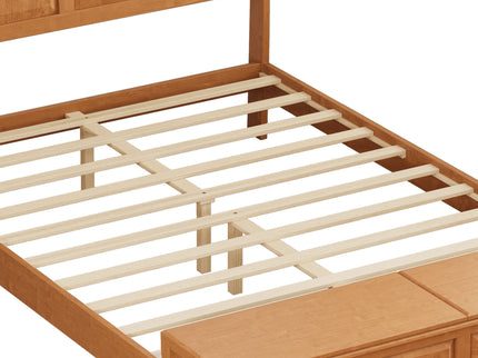 Sleigh Bed Frame With Tall Headboard And Storage Bench