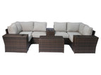 Dark Brown / 2 Pc. U-Shaped Sectional, Table