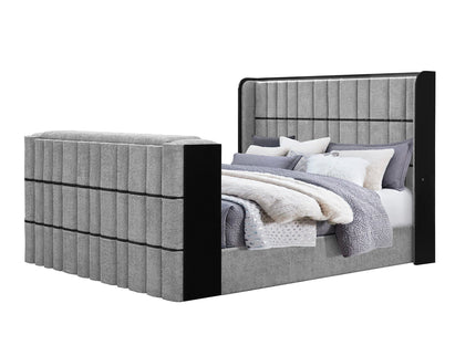 Isaiah - Bed With TV Lift-LED Speakers And Fireplace