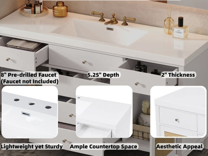 Modern Bathroom Vanity With Sink, Soft Close Drawers