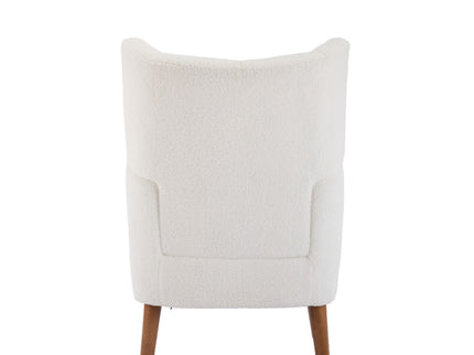 Accent Chair With Birch Wood Legs - White