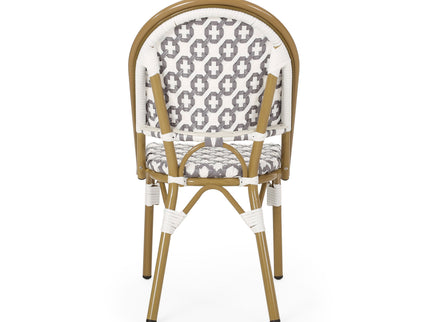 Chic French Bistro Chair With Durable Rattan And Aluminum Frame
