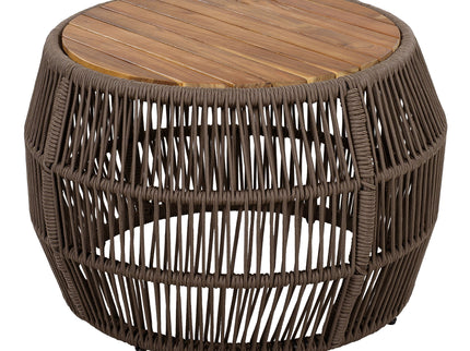 Round Side Table With Rope Frame