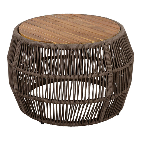 Round Side Table With Rope Frame