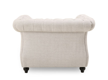 Nexuson - Upholstered Chesterfield Chair With Deep Tufted And Nailhead Trim