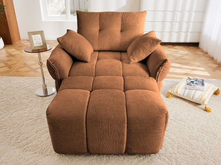 Ergonomic Single Seater Sofa With Ottoman, High Resilience Support Cushions