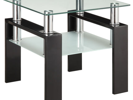 Samantha - 1 Shelf Square End Table - Black