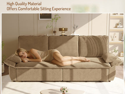 King Size Pull Out Sofa Bed, 3 In 1 Convertible Multifunctional