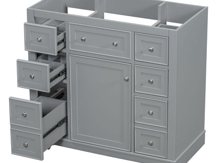 Modern Bathroom Vanity Base Only With 1 Cabinet And 6 Drawers