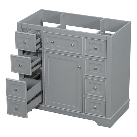 Modern Bathroom Vanity Base Only With 1 Cabinet And 6 Drawers
