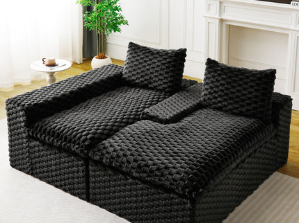 Modular Sofa, Convertible Twin Seat With Chaise Lounge