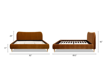 Roman - Curved Headboard Upholstered Platform Bed