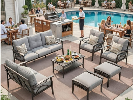 Patio Furniture Set With Coffee Table And Cushions For Backyard