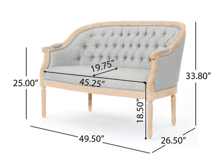 French Country Chesterfield Style Tufted Loveseat