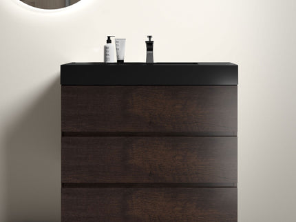 Alice - Bathroom Vanity With Large Storage Freestanding Bathroom Vanity, Sink For Modern Bathroom, One-Piece Sink Basin Without Drain And Faucet