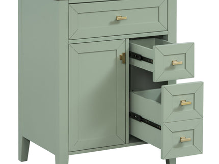 Bathroom Vanity With Sink, 3 Drawers & Cabinet With 2 Tier Door Storage Rack, Soft Close Doors & Drawers