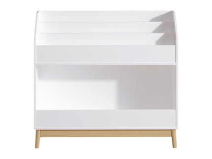 Bookcase Organizer With Storage, 3 Tier Toddler Book Display Shelf For Playroom - White