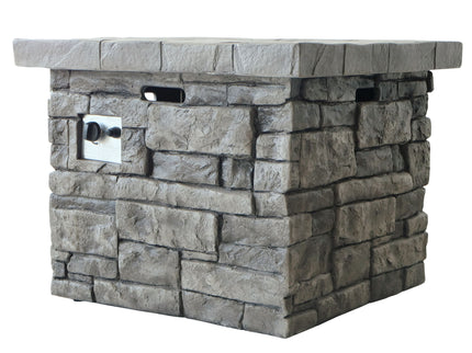 Outdoor Square Propane Fire Pit 40, 000 Btu - Gray