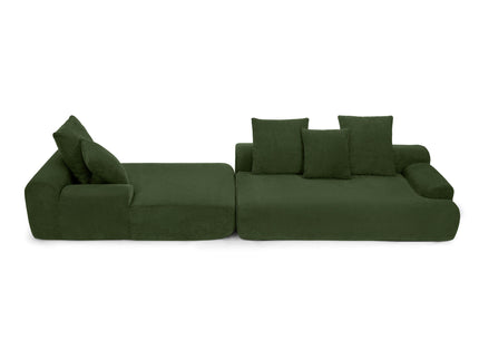L-Shape Sectional Sofa, Modular Compressed Couch For Living Room Bedroom, 4 Seater - Green