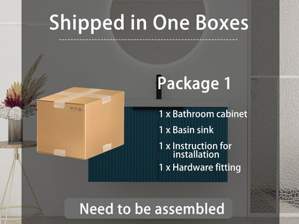 Contemporary Wall Mounted Bathroom Vanity With Resin Double Sink