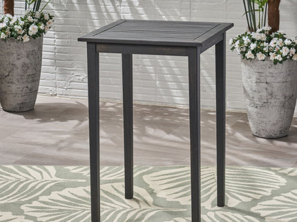 Outdoor Minimalist Acacia Wood Square Bar Table