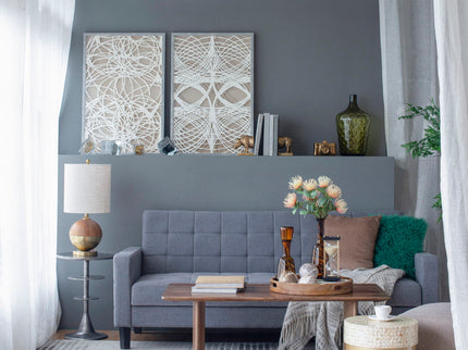 Leaf Shadow Box Wall Decor (Set of 2) - White / Gray