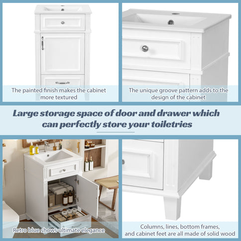 Bathroom Vanity With Sink, Drawer & Soft Closing Door