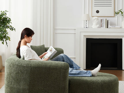 L - Shape Boneless Cloud Couch With 2 Throw Pillows For Living Room