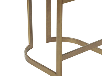 Upholstered Counter Stool With Metal Base - Cream