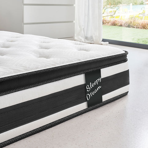 12" Breathable Hybrid Mattress, Memory Foam, Individual Pocket Springs