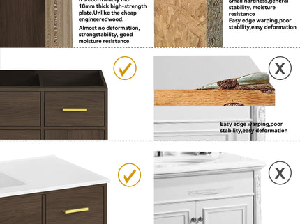 Bathroom Vanity With Abundant Storage 2 Soft Close Doors And 6 Drawers