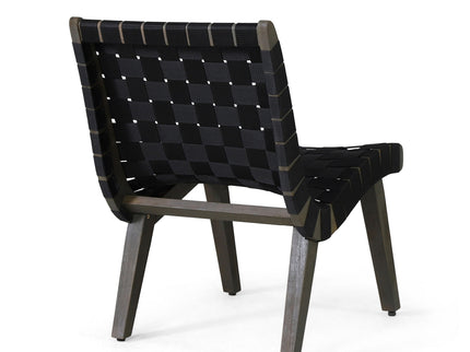 Lounge Chair With Stunning Rope Weave Design, (Set of 2) - Black