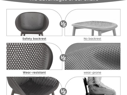 2 Piece Durable Single Chair With Hollow Out Design