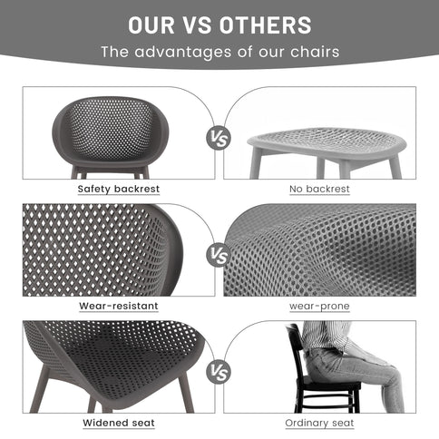 2 Piece Durable Single Chair With Hollow Out Design
