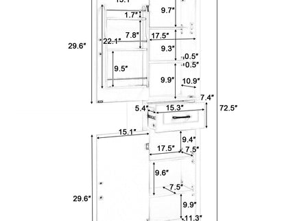 Tall Freestanding Bathroom Storage Cabinet With 2 Doors And Adjustable Shelves