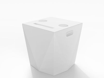 End Table With 2 Cup Holders And 1 Tablet Holder For Outdoor - White