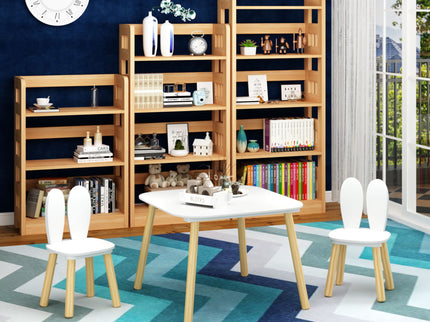Rabbit Themed Table And 2 Chairs Set - White