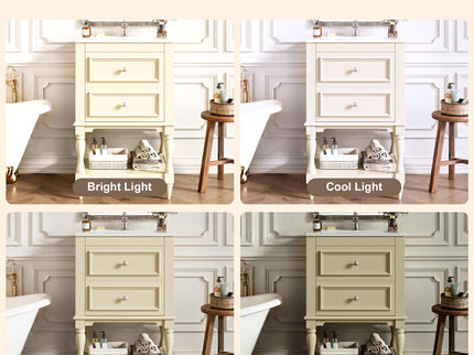 Retro Design Bathroom Vanity With Sink, 2 Drawer Storage Cabinet
