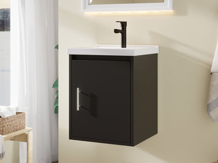 Floating Bathroom Vanity Combo, Wall Mounted Cabinet With Sink & Soft Close Doors For Small Bathrooms