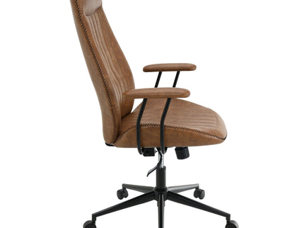 Hiram - Upholstered Adjustable Chair With High Back Support - Brown