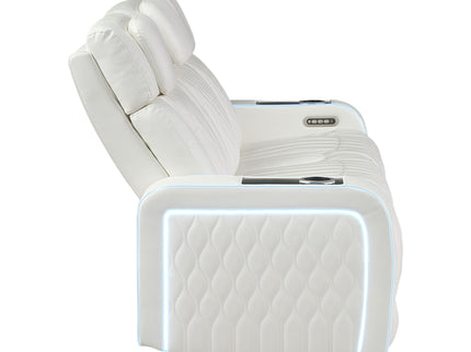 Electra - Power Reclining Loveseat With Power Headrests, Console, Speakers, Massage, LED Lighting And USB Control